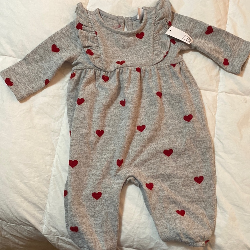 Adorable soft heart onesie